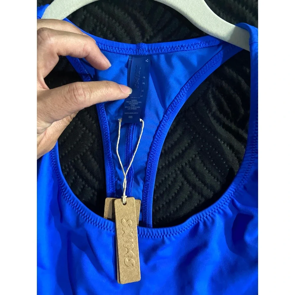 SKIMS Swim Cycle Suit Cobalt Blue One Piece Bodysuit XXS NWT